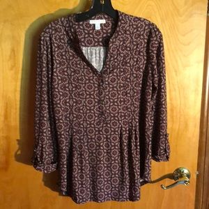 Dress Barn Westport 1962 3/4 sleeve blouse size M